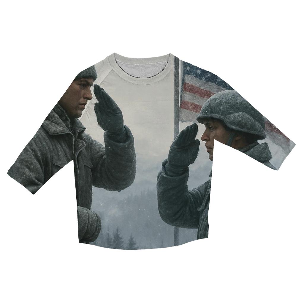 Honor Salute At Snowy Flag Ridge custom 3/4 sleeve shirts