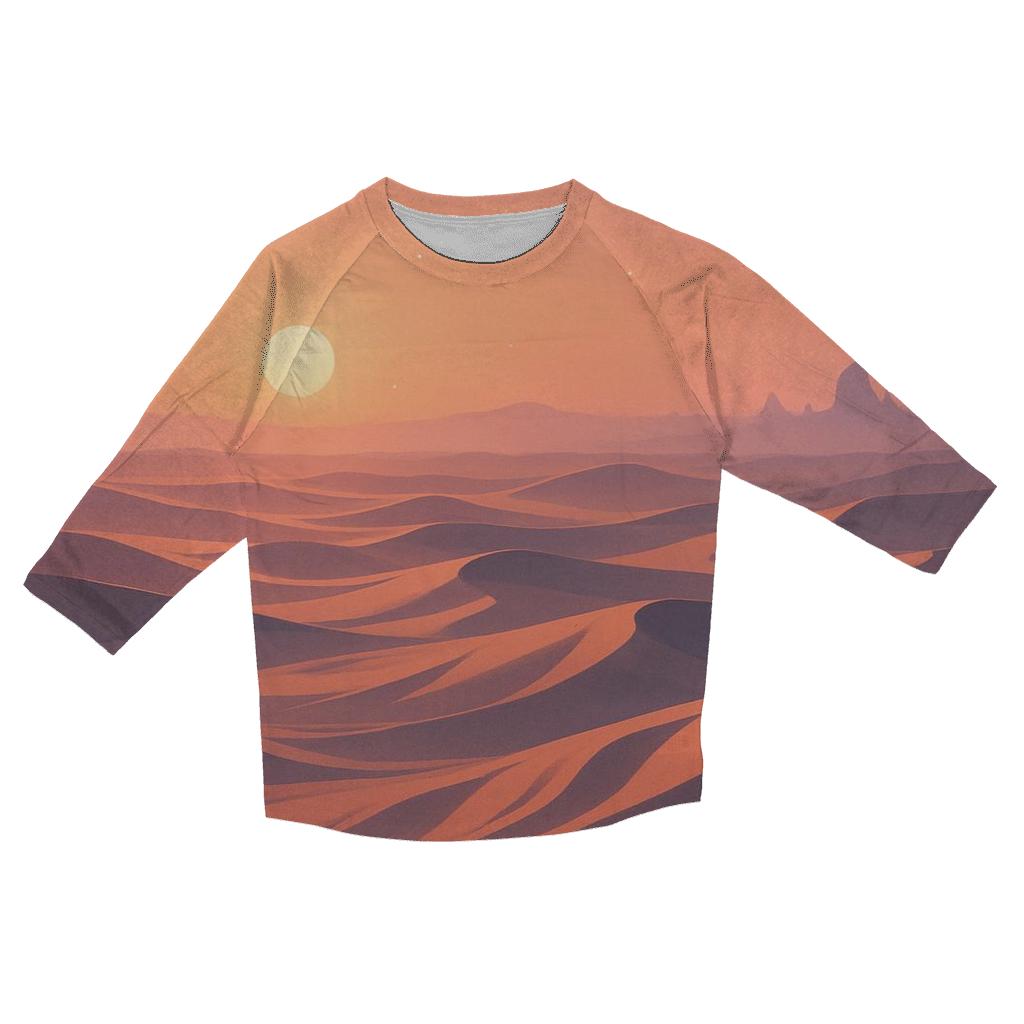 Pastel Dune Sea With Long Shadow Ridges fashion 3/4 sleeve shirts