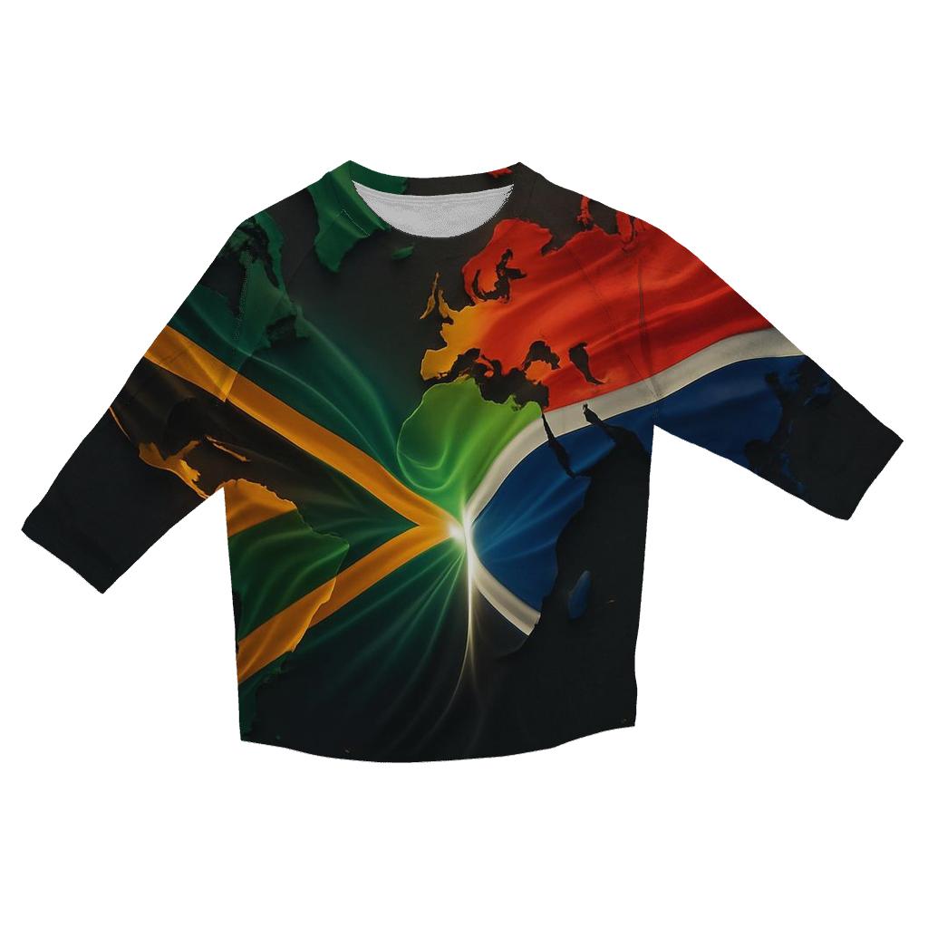 World Map Gradient Flag Of South Africa In Modern Light stylish quarter sleeve tops