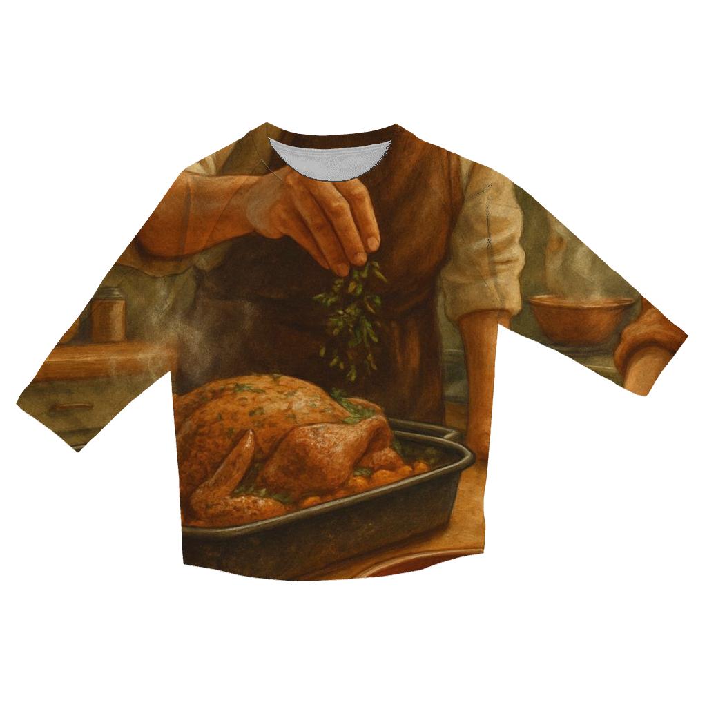 Thankful Kitchen Morning Prep casual three quarter sleeve shirts