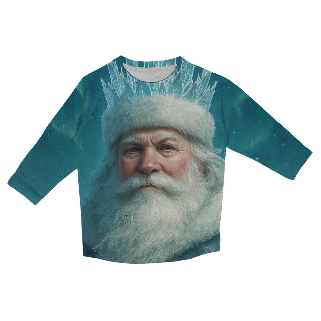 Glacier Crown Santa With Northern Lights Mantle personalized 3/4 sleeve tees