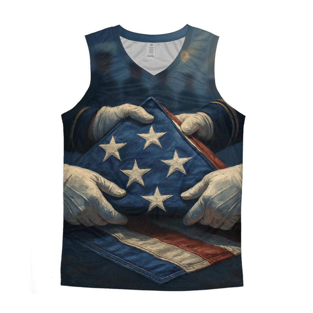 Folding Ceremony In Blue Hour Glow designer workout tanks