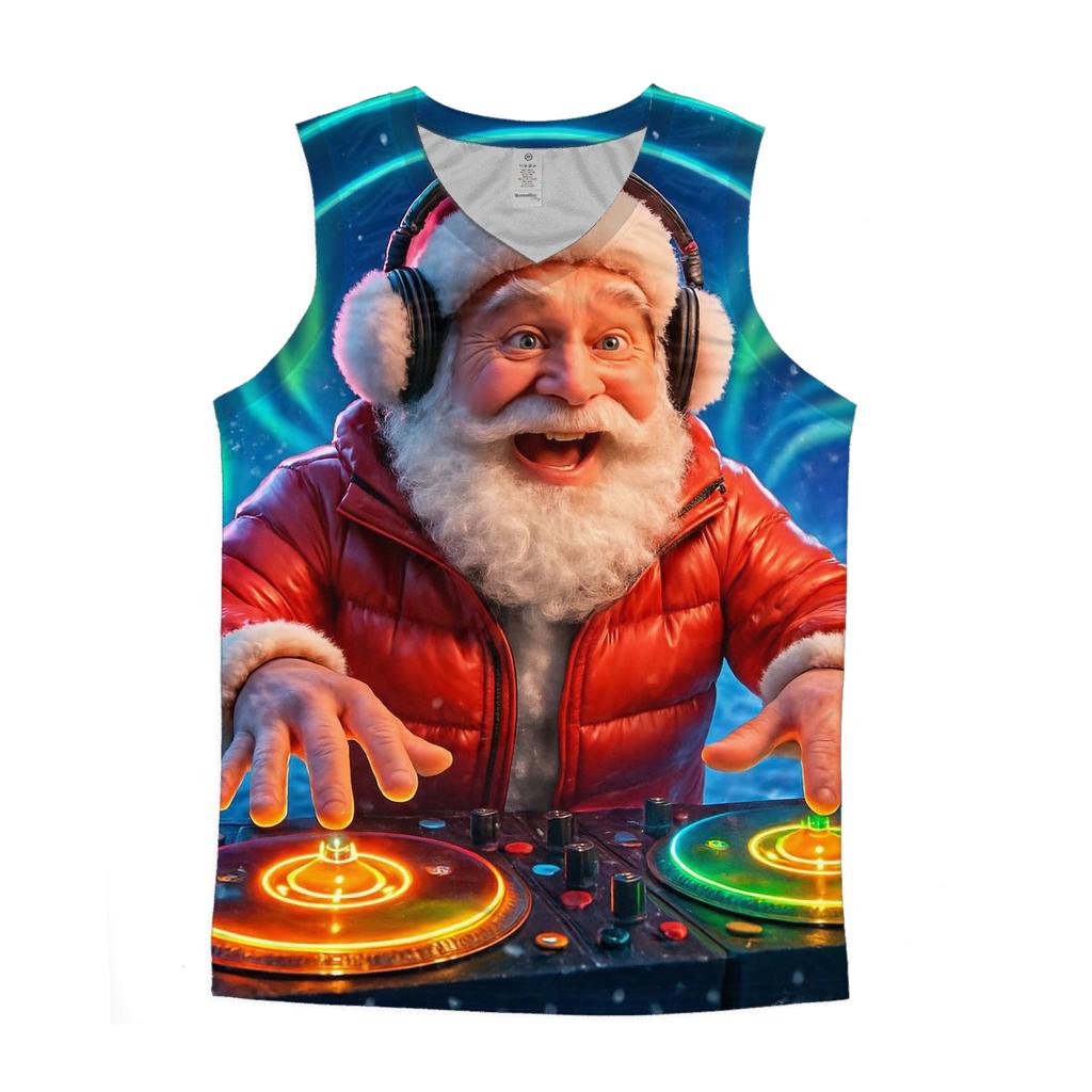 Santa DJ Blizzard Rave At The North Pole trendy fitted tank tops