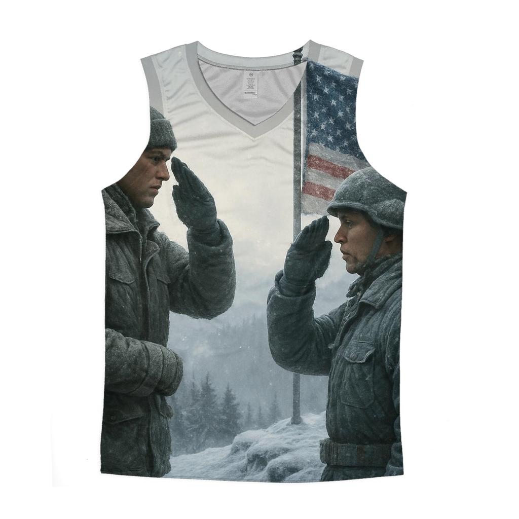 Honor Salute At Snowy Flag Ridge cotton sleeveless tops