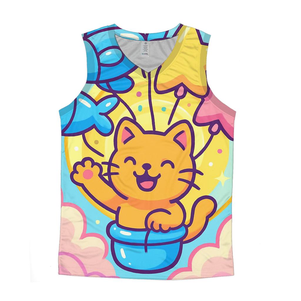 Candy Cloud Balloon Cat Parade sports performance tank tops