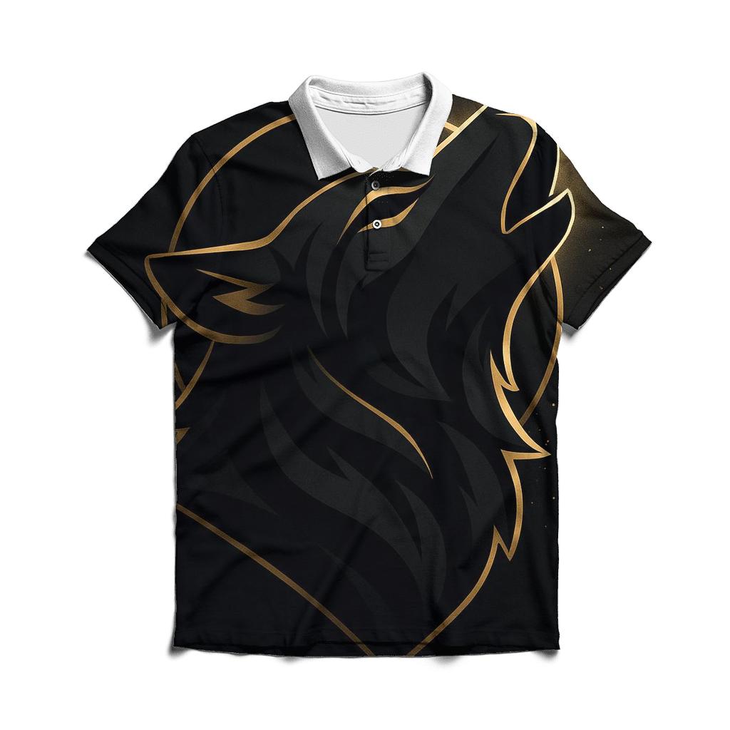 Obsidian Gold Howl Crest casual sports polo shirts