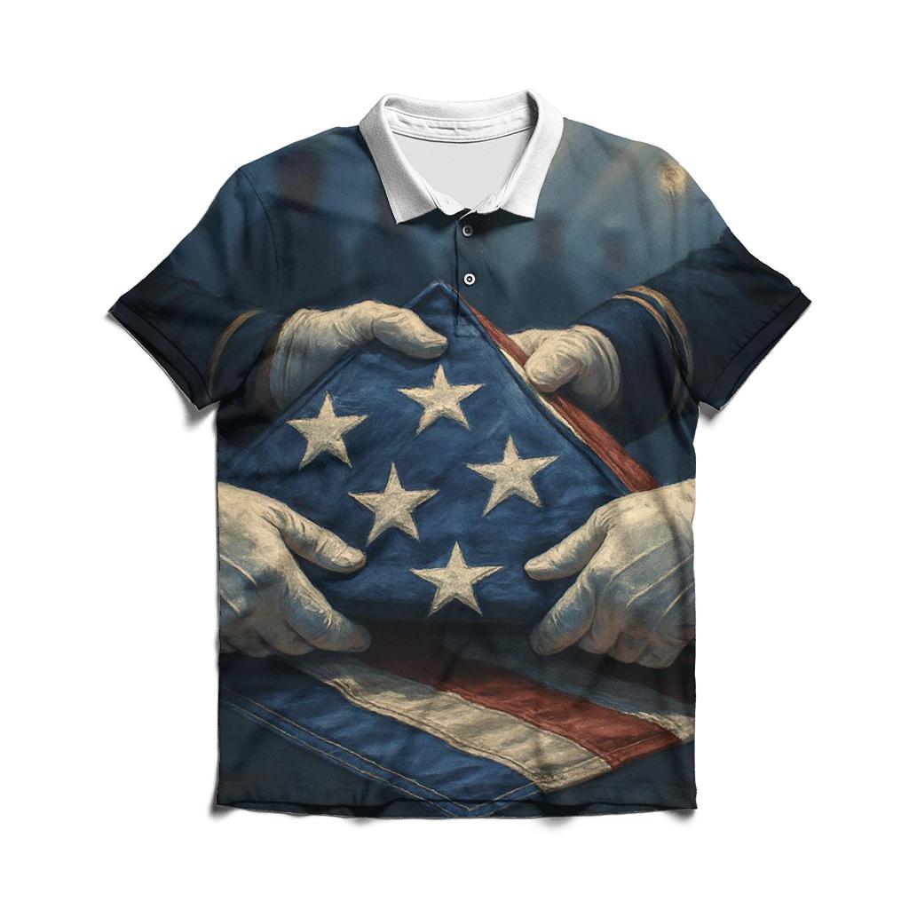 Folding Ceremony In Blue Hour Glow classic pique polos