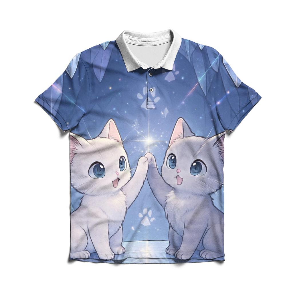 Crystal Cavern Purr Echo stylish collar polo tees