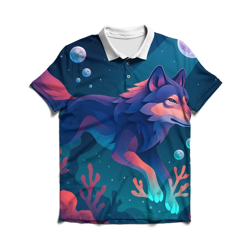 Coral Reef Lunar Swim personalized polo shirts