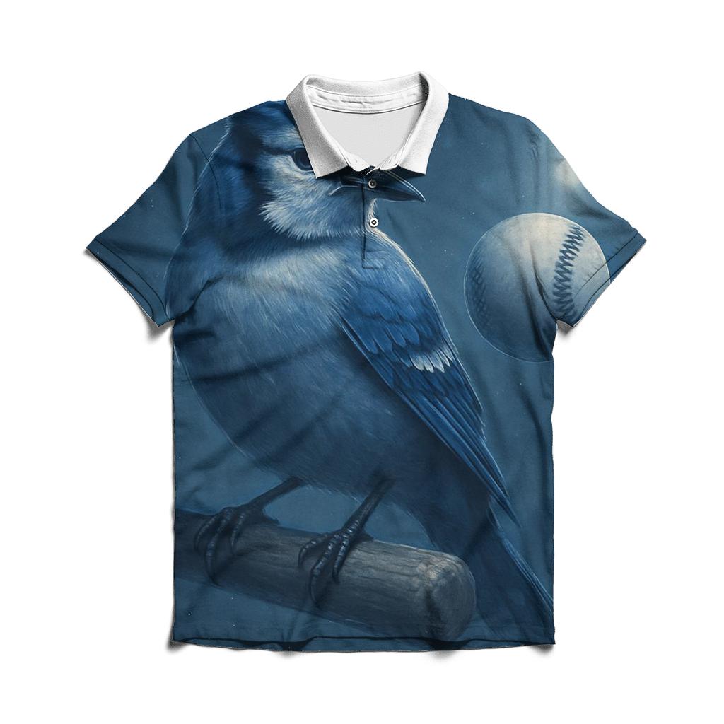 Frozen Focus Blue Jays Perch casual sports polo shirts