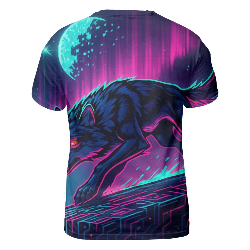 Aurora Circuit Alpha artistic all-over print tops