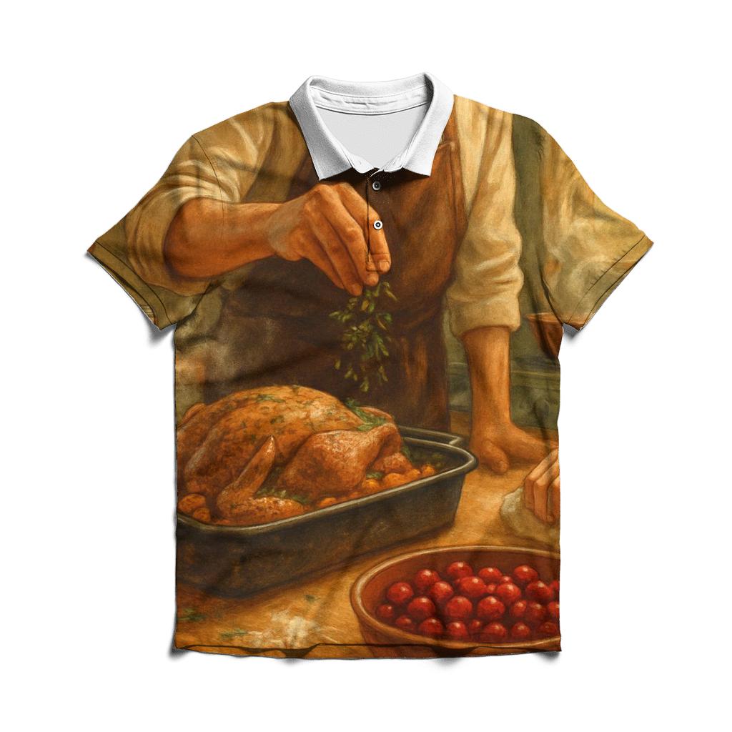 Thankful Kitchen Morning Prep branded logo polo shirts