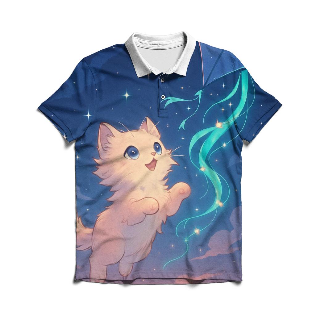 Starlit Kite Tail Kitten custom polo shirts