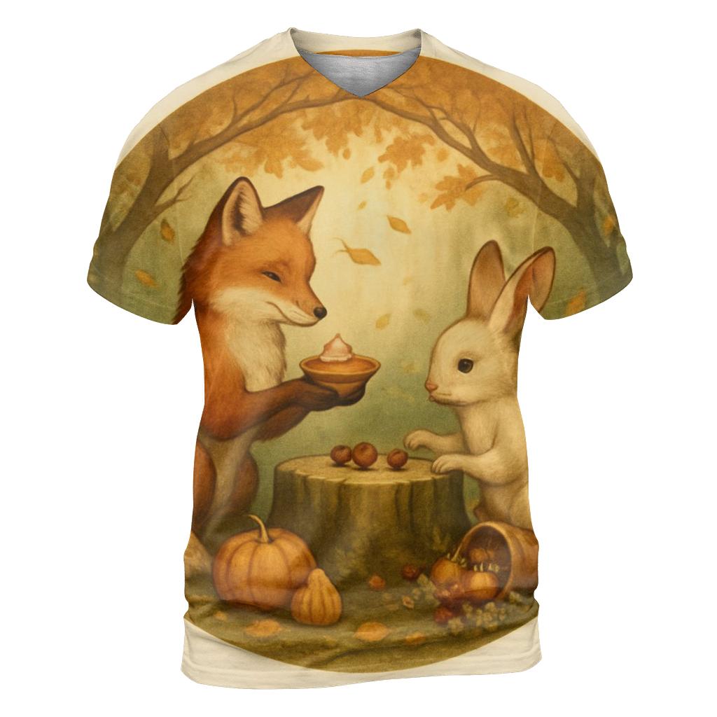 Woodland Feast Under A Leaf Canopy trendy printed shirt styles