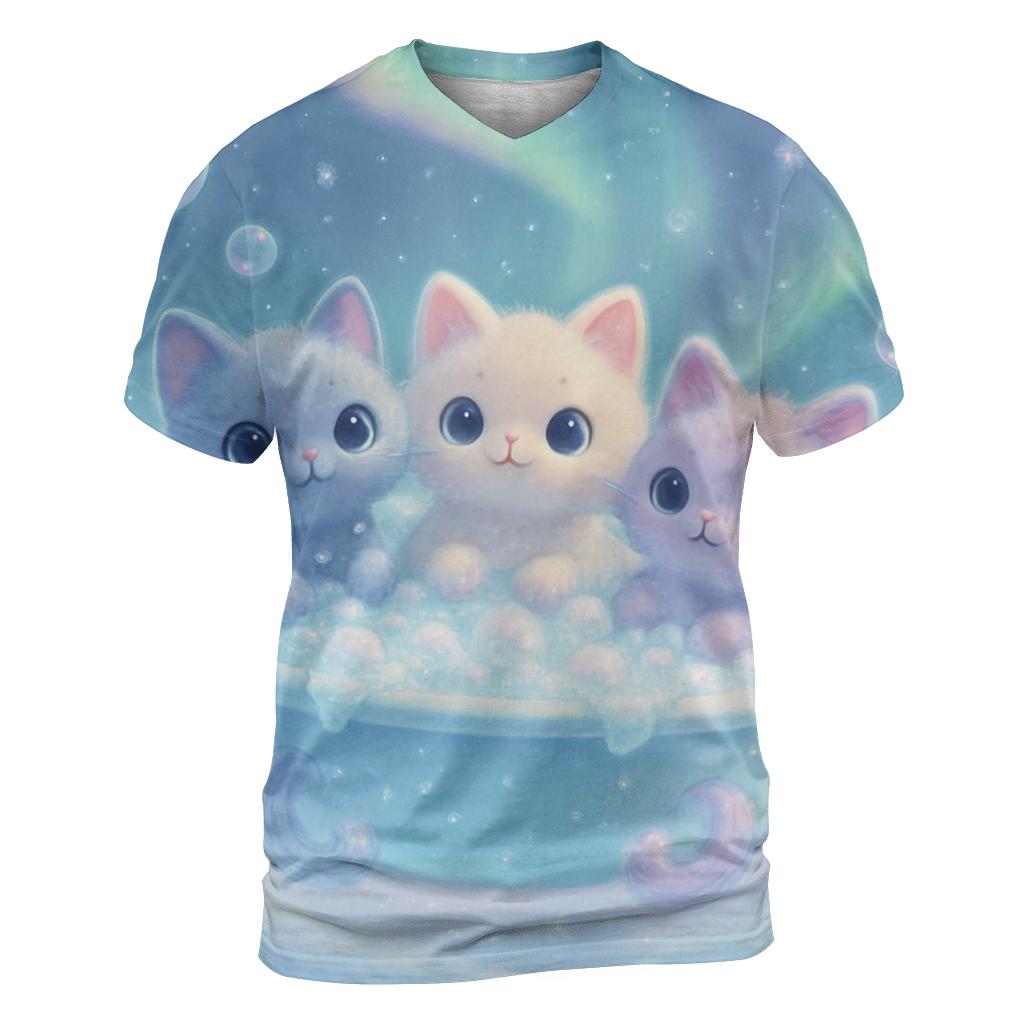 Aurora Bubble Bath Kittens designer pattern shirts