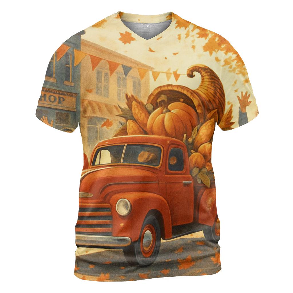 Vintage Americana Harvest Parade statement graphic shirts