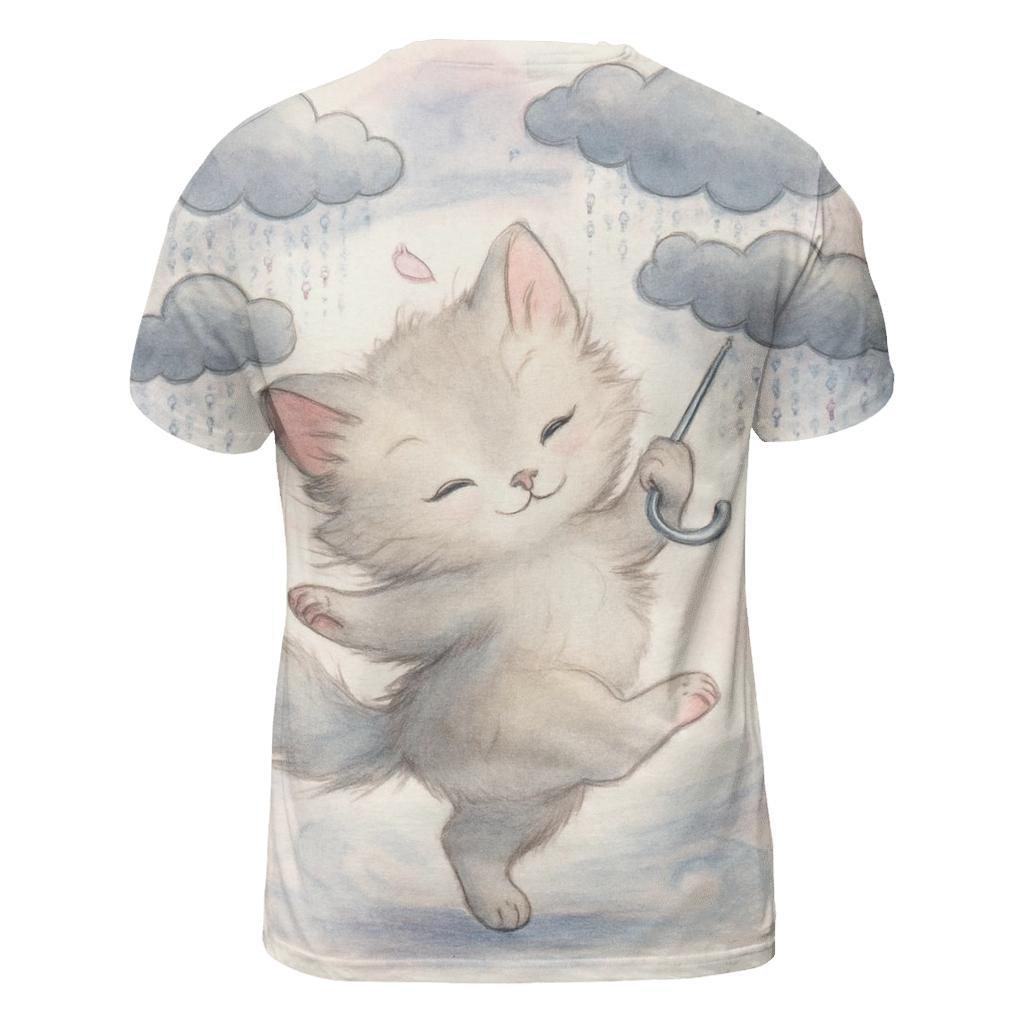 Raincloud Umbrella Kitten Waltz trendy printed shirt styles