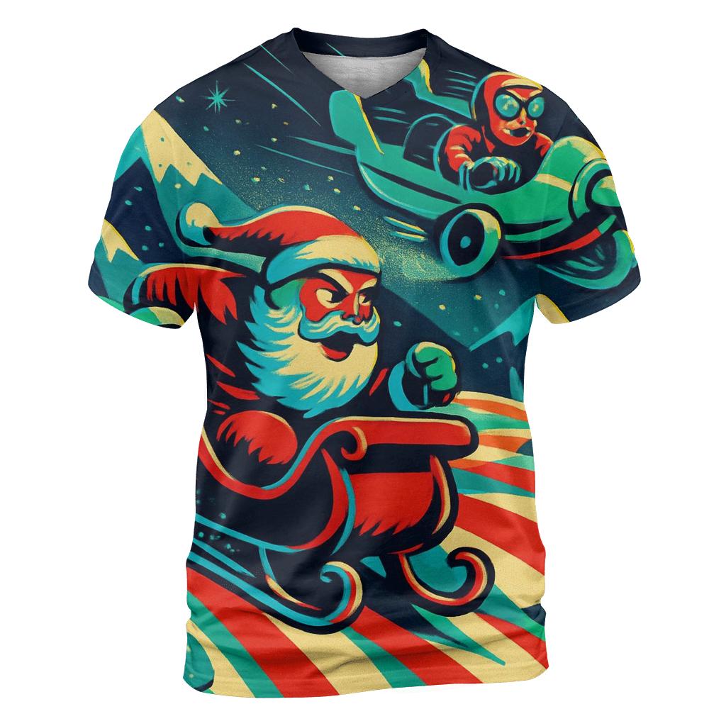 Vintage Sleigh Race Over Candy Dunes artistic all-over print tops