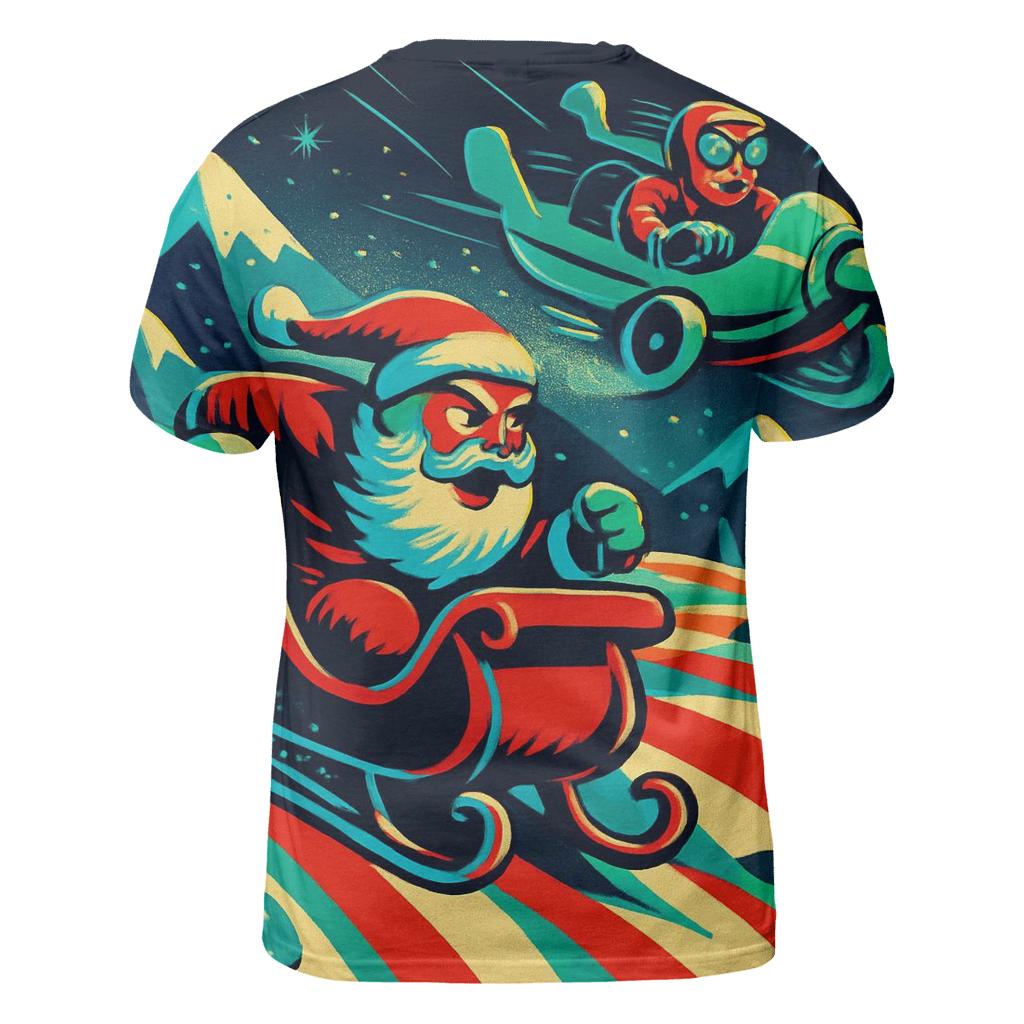 Vintage Sleigh Race Over Candy Dunes artistic all-over print tops