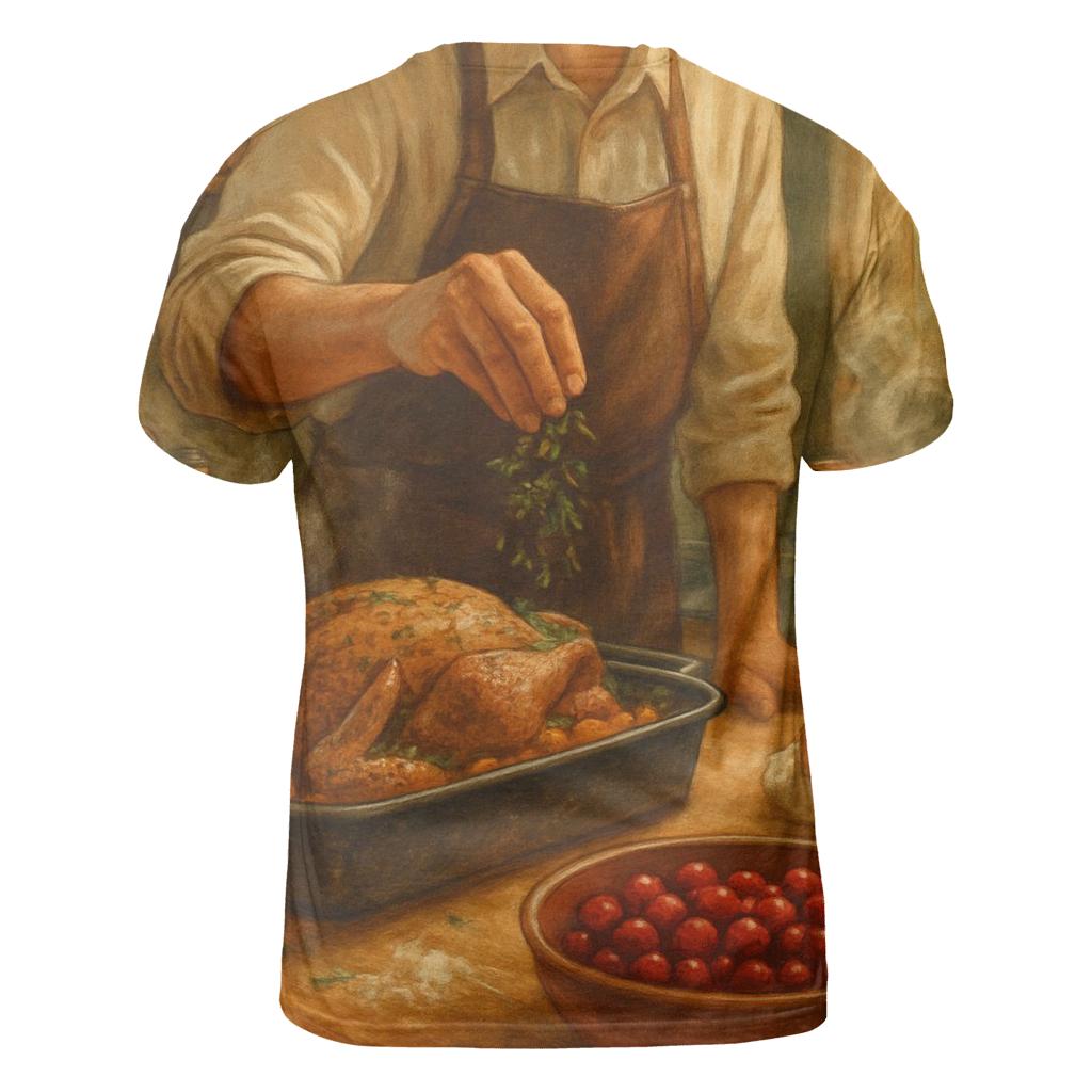 Thankful Kitchen Morning Prep vibrant all-over design tees