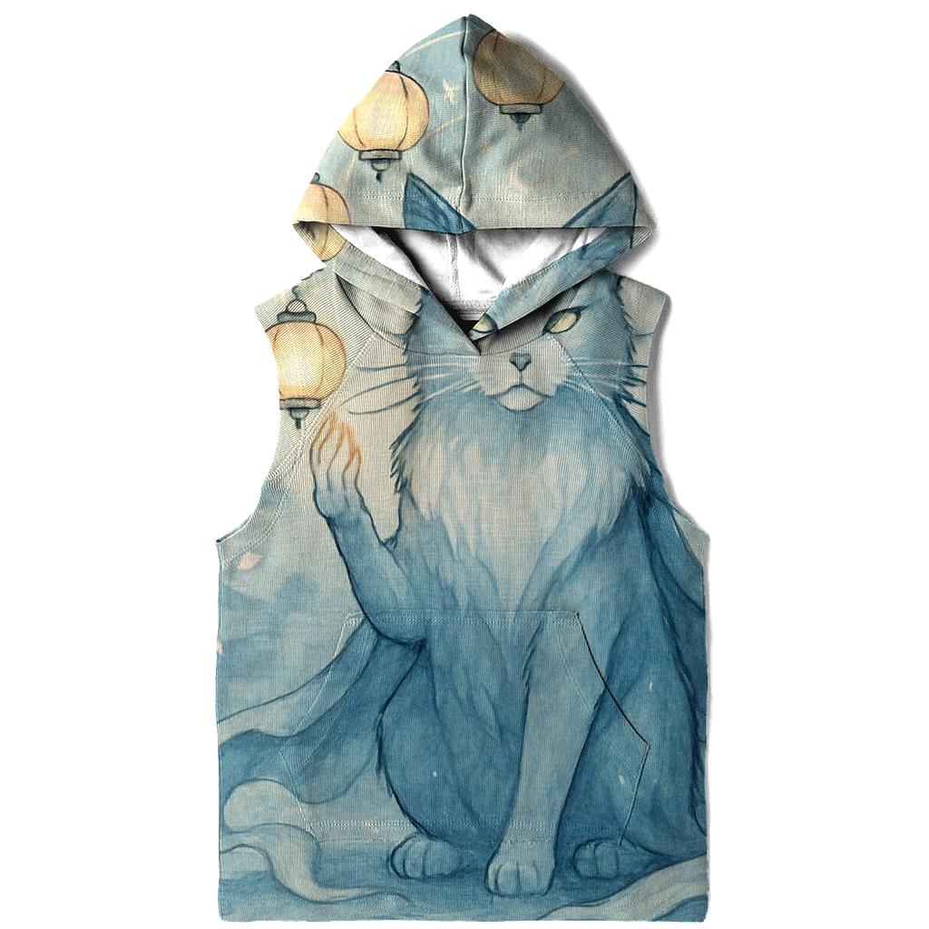 Moonlit Lantern Guardian Cat hoodies fashion