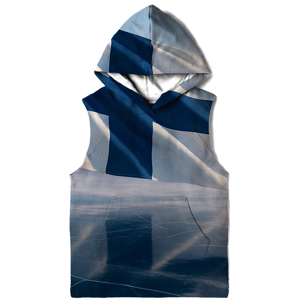 Aurora Fabric Flag Of Finland Over Frozen Lake designer hoodies