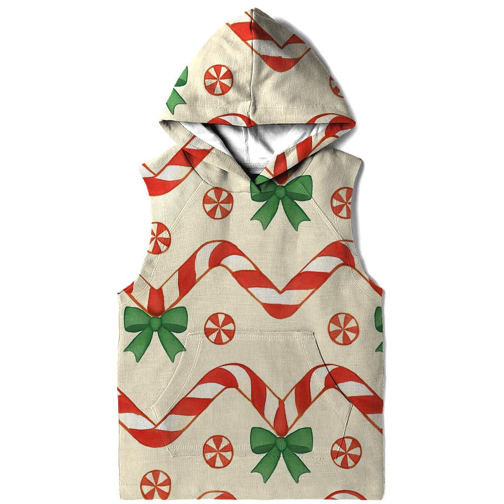 Candy Cane Chevron Stripe On Warm Cream Background designer hoodies