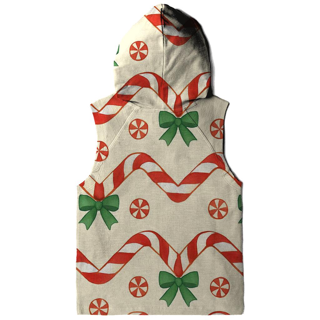 Candy Cane Chevron Stripe On Warm Cream Background designer hoodies