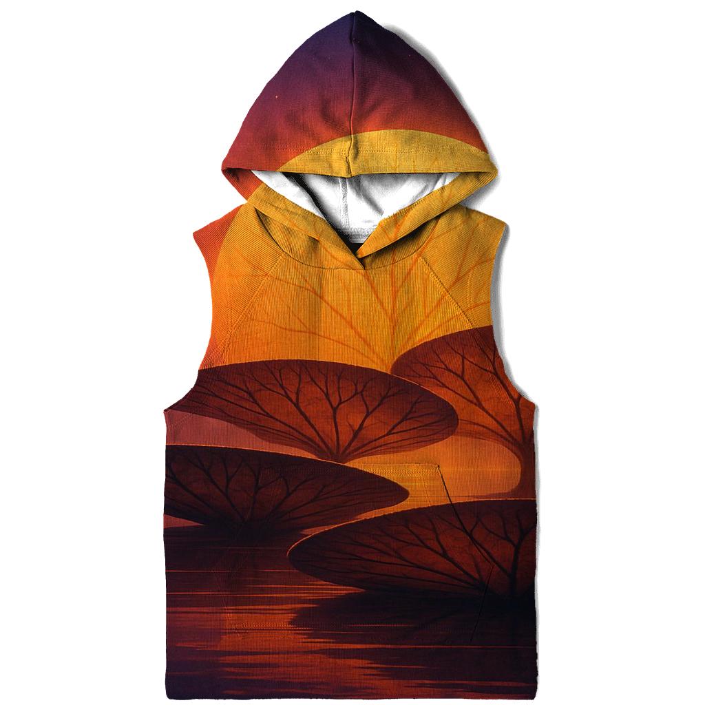 Sunset Bloom Above Floating Lily Isles designer hoodies