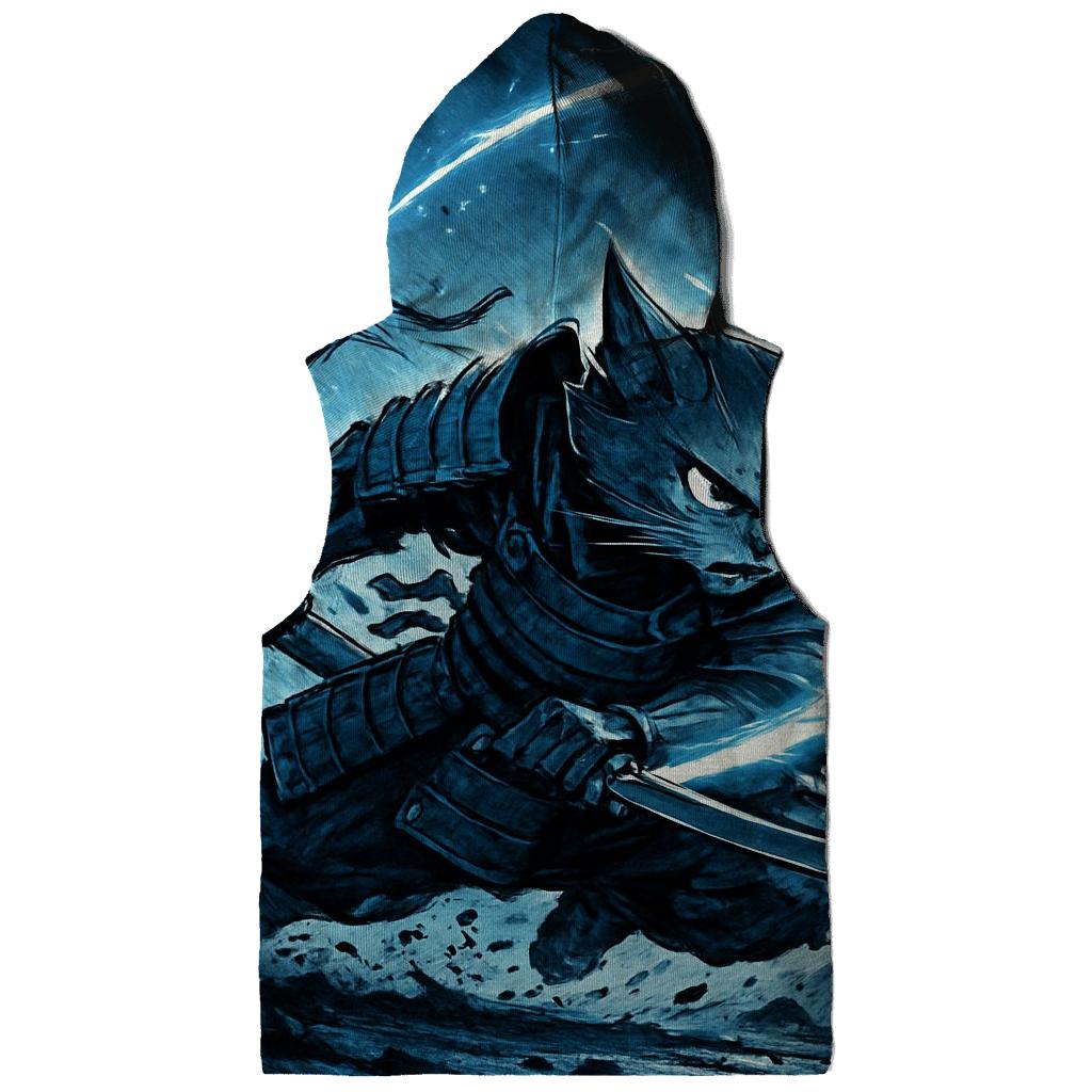 Sapphire Storm Samurai Cat graphic hoodies