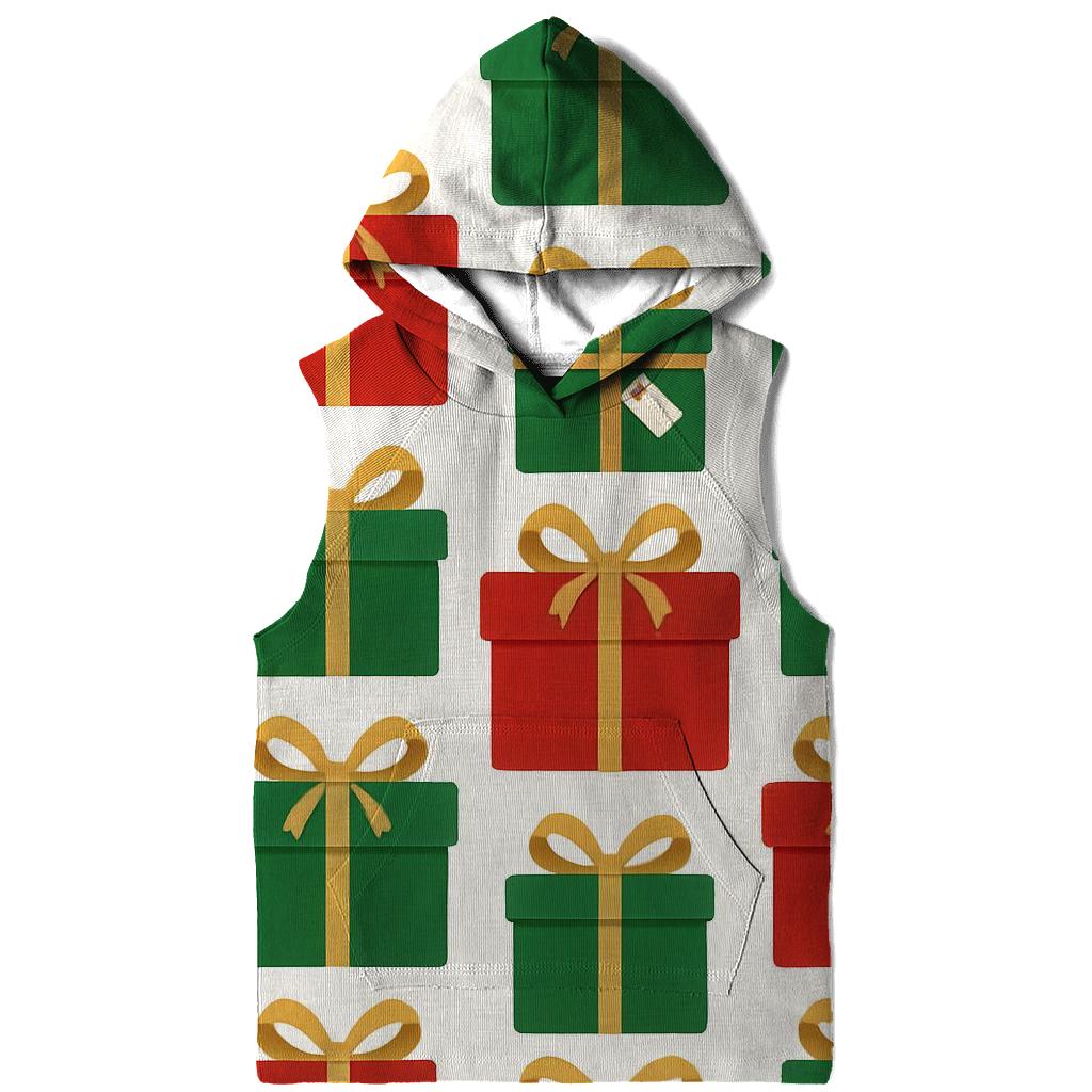 Red And Green Gift Box Grid On White Background hoodie trends