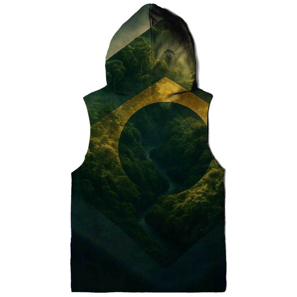 Double Exposure Flag Of Brazil With Rainforest Canopy heavyweight hoodies
