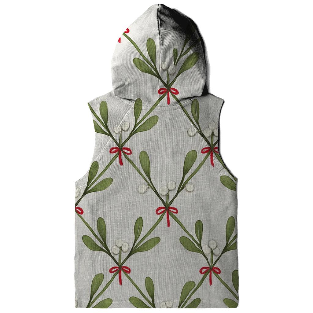 Mistletoe Crosshatch Trellis On Light Gray Background designer hoodies