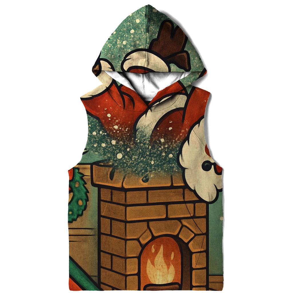 Santa Stuck In Chimney With Sparkle Soot lightweight hoodies