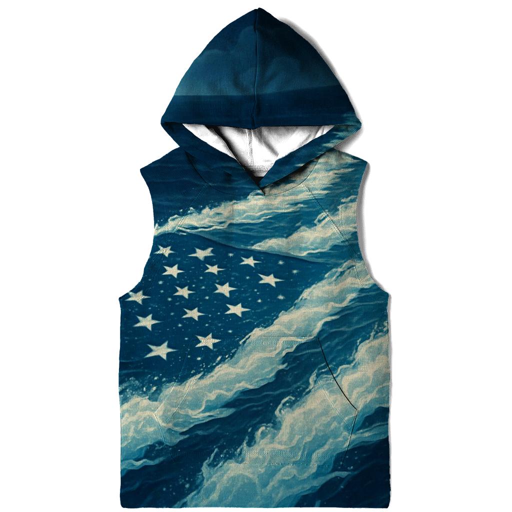 Midnight Naval Wake Flag Crest graphic hoodies