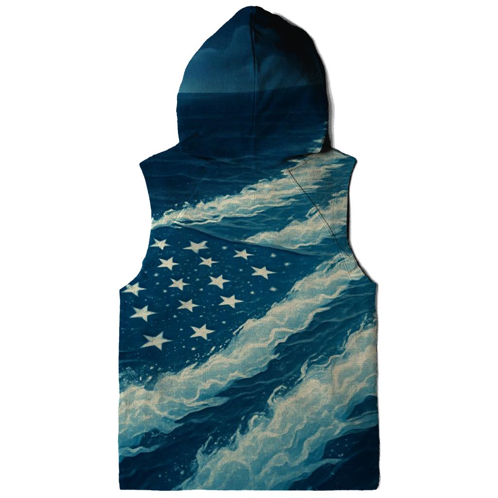 Midnight Naval Wake Flag Crest graphic hoodies