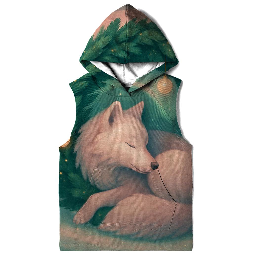 Aurora Wreath Wolf In Winter Pines heavyweight hoodies