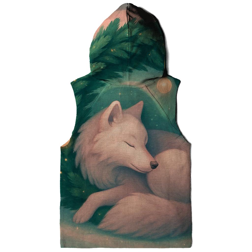 Aurora Wreath Wolf In Winter Pines heavyweight hoodies