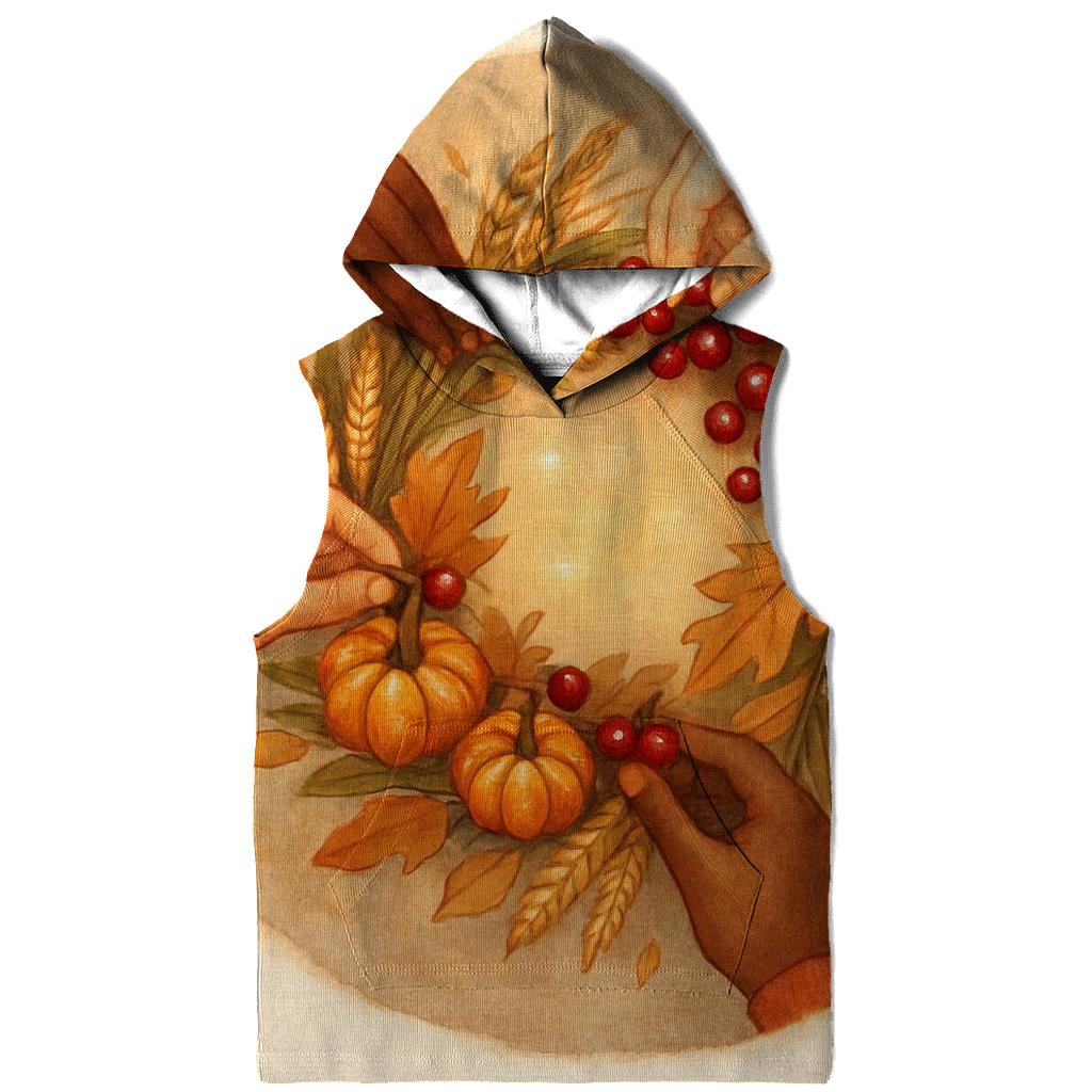 Autumn Wreath Of Shared Hands heavyweight hoodies