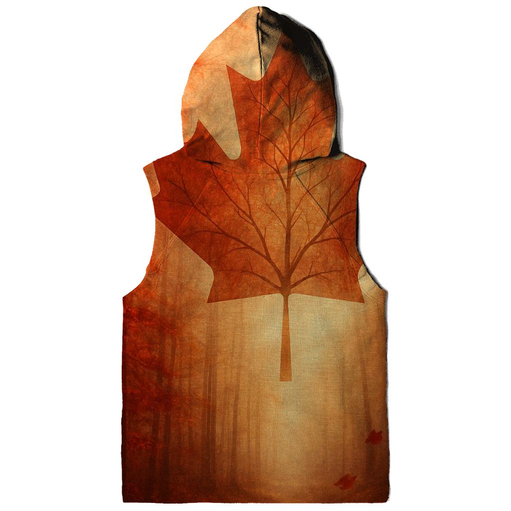 Flag Of Canada Morphing Into Maple Forest In Autumn Wind custom hoodies