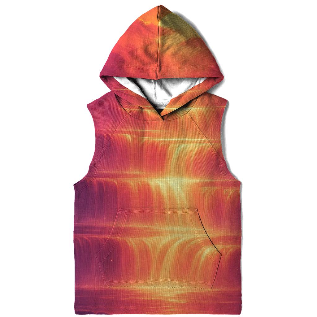 Rose Gold Sunset Over Terraced Waterfalls lightweight hoodies