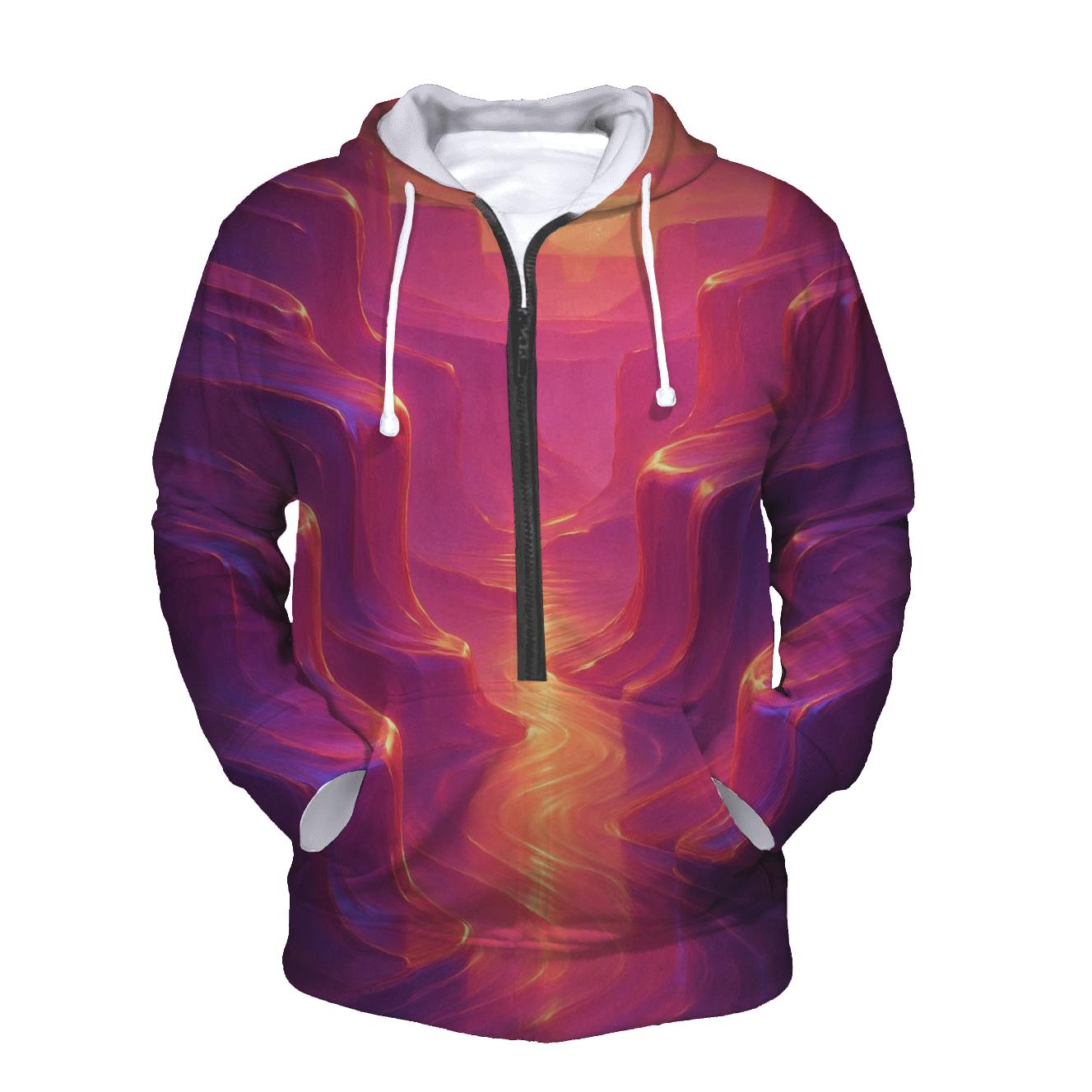 Cascading Sunset Over Glass Canyons lightweight hoodies