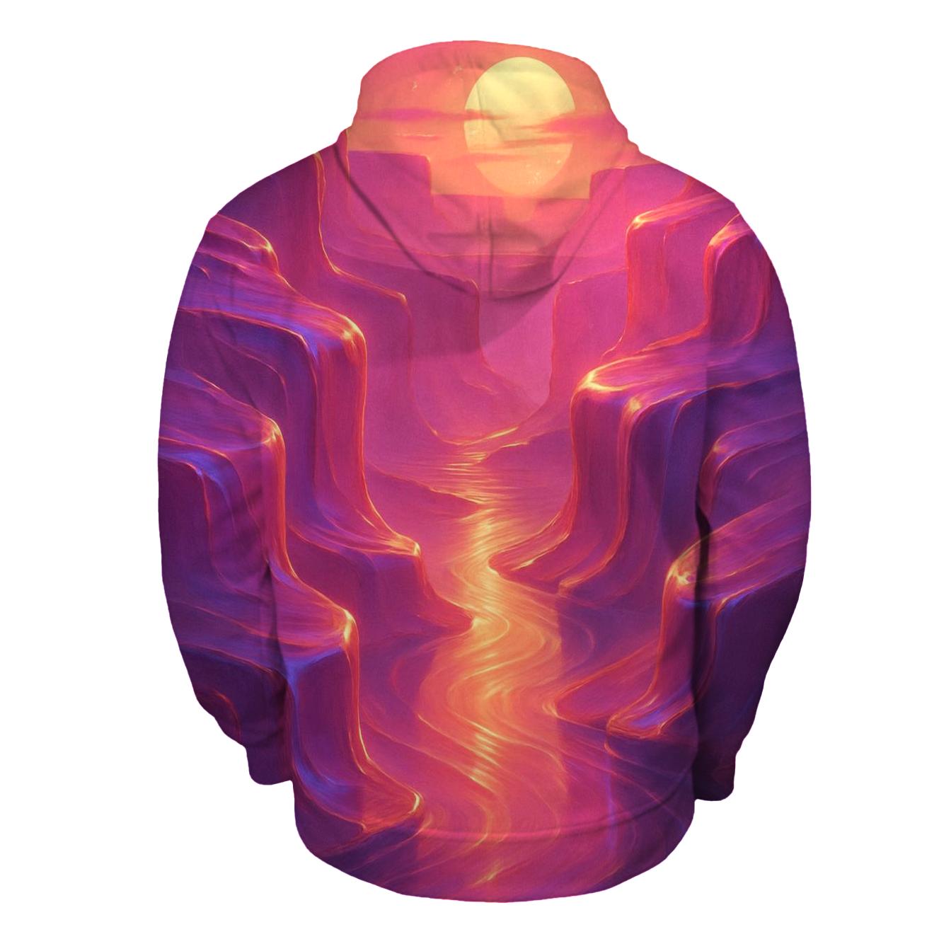 Cascading Sunset Over Glass Canyons lightweight hoodies
