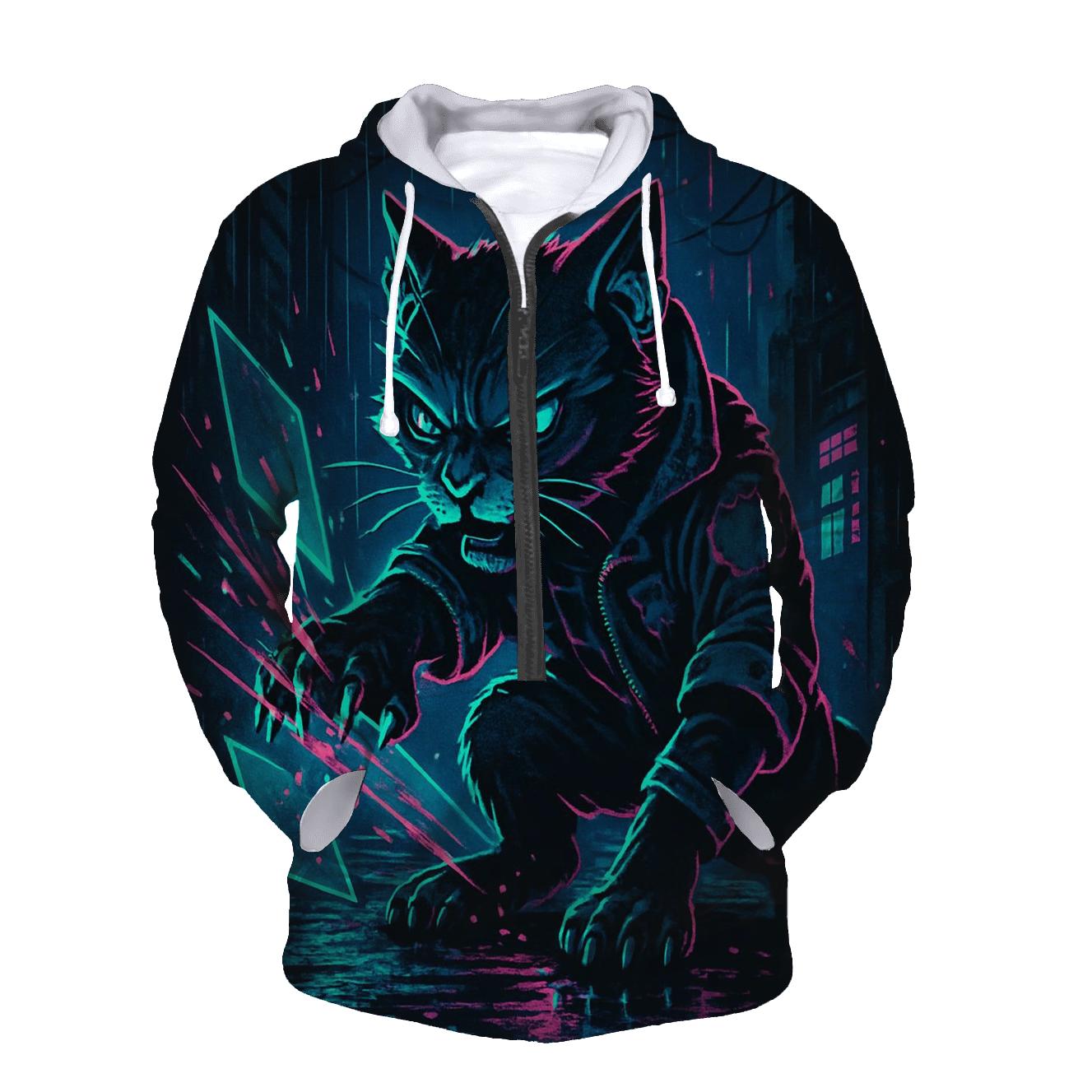 Neon Alley Circuit Breaker Cat hoodie trends
