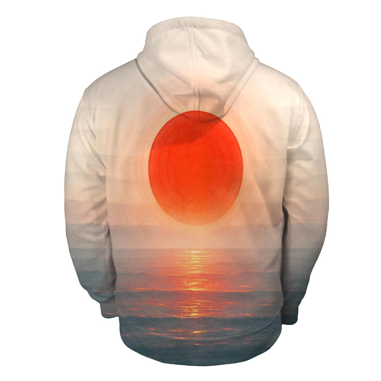Abstract Flag Of Japan As Rising Sun Ocean Horizon premium hoodies