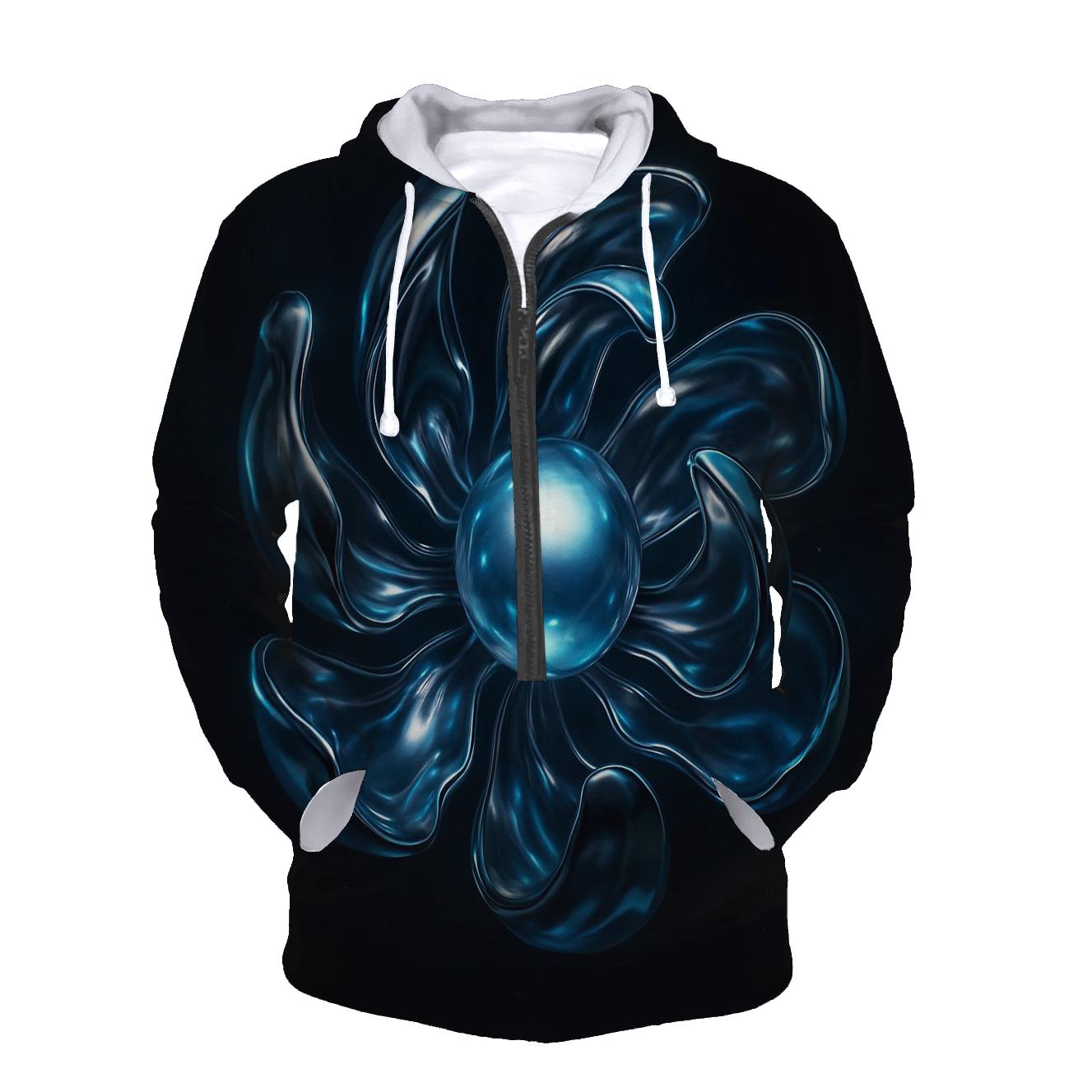 Chrome Bloom Orbit embroidered hoodies