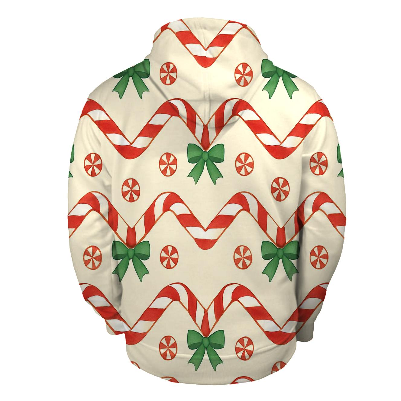 Candy Cane Chevron Stripe On Warm Cream Background hoodie trends