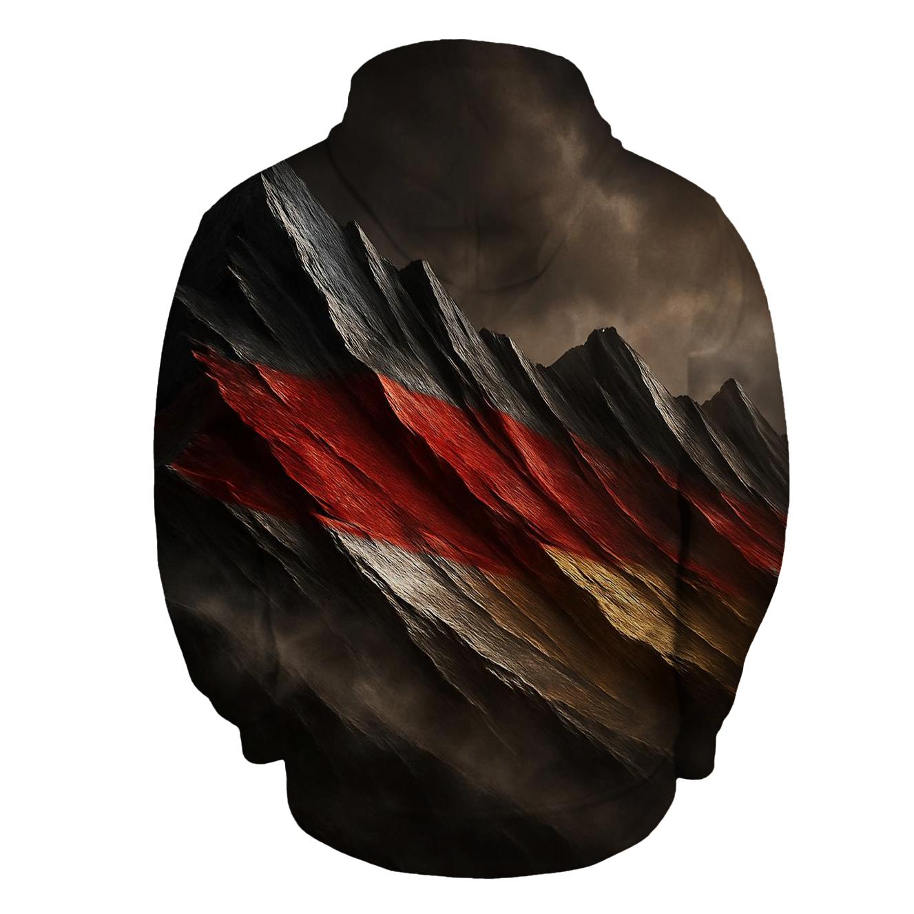 Metallic Flag Of Germany Forged Into Mountain Ridge premium hoodies