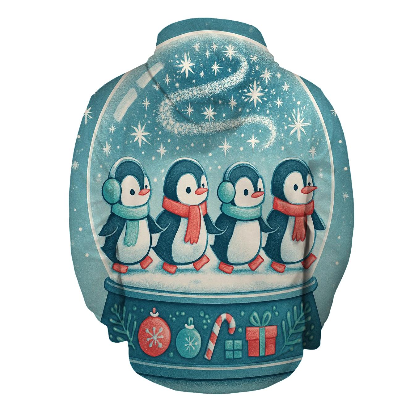 Snow Globe Penguin Parade graphic hoodies