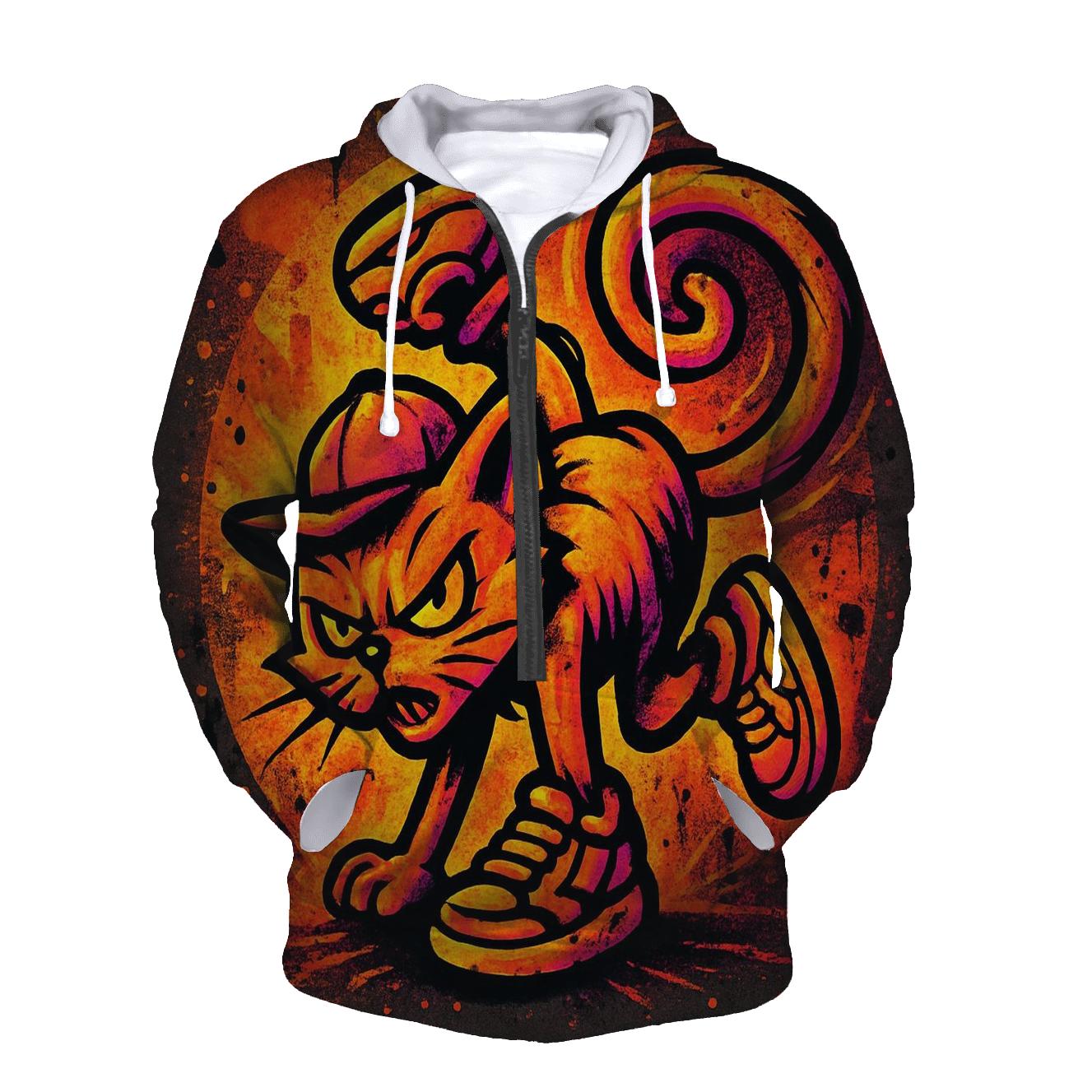Sunset Graffiti Breakdance Cat hoodie styles